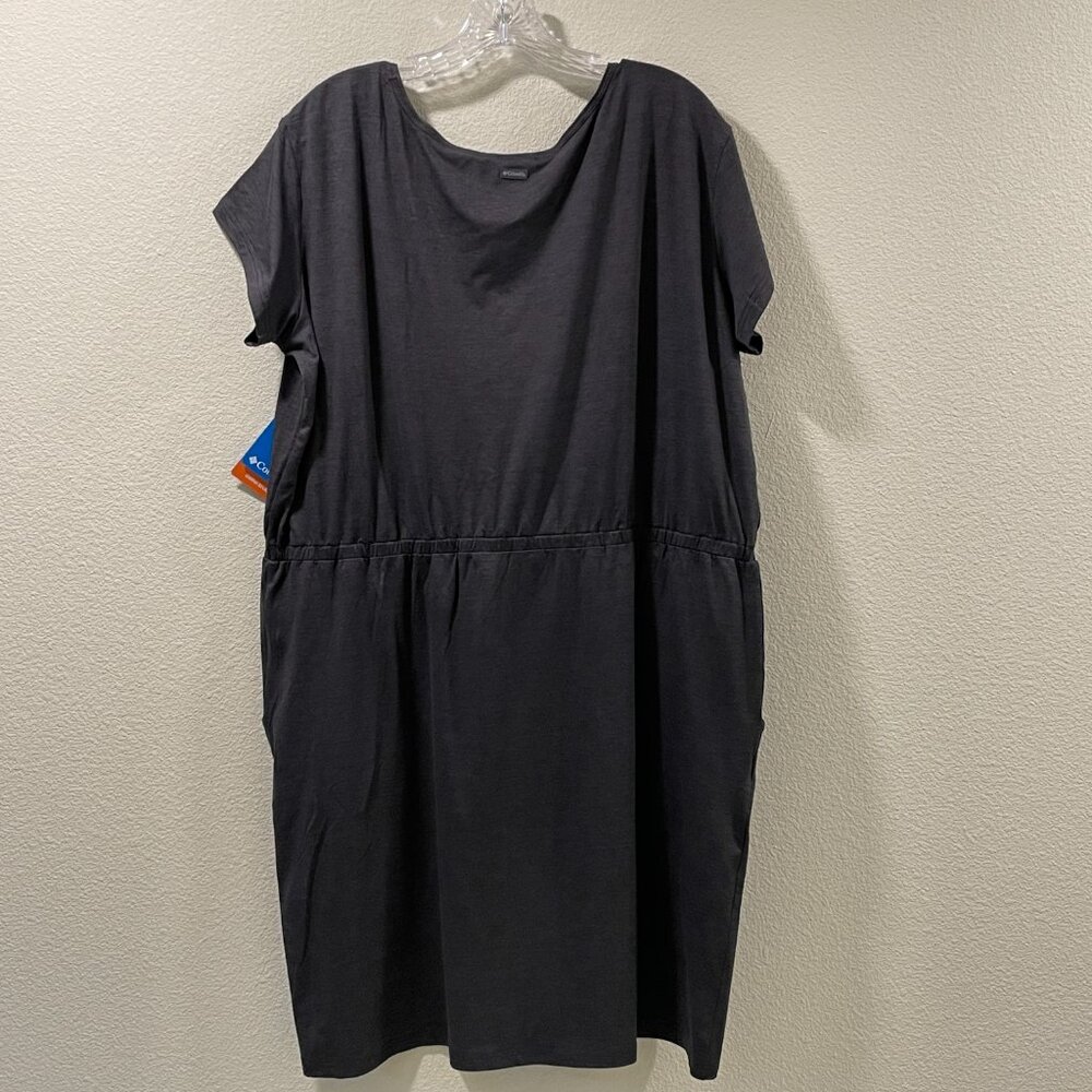 NWT COLUMBIA "Pacific Haze" Elastic Drop Waist Jersey Dress Dark Gray Women 2X - Picture 3 of 11